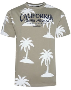 KAM Palm Print T-Shirt Laurel Oak